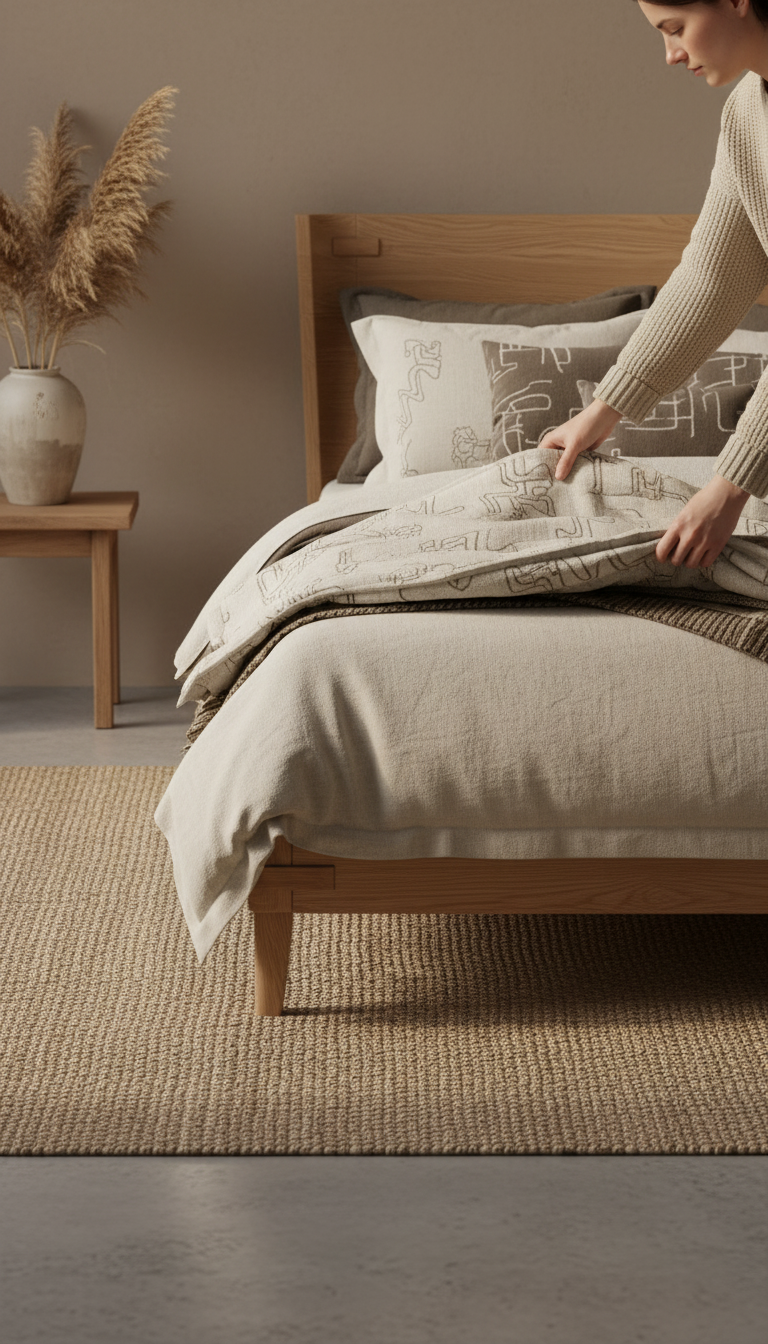 Aurelia solid oak bed in use