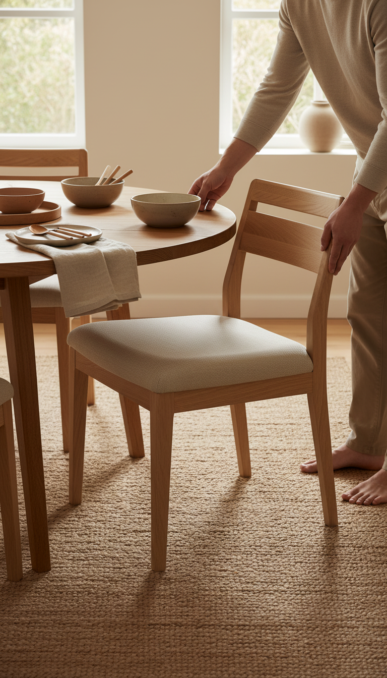 Oak Dining Chair in use