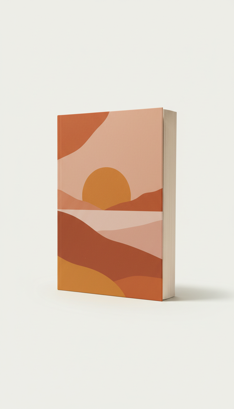 A high-quality paperback book with a modern and inviting cover design is set against a soft, Seashell background. The book...