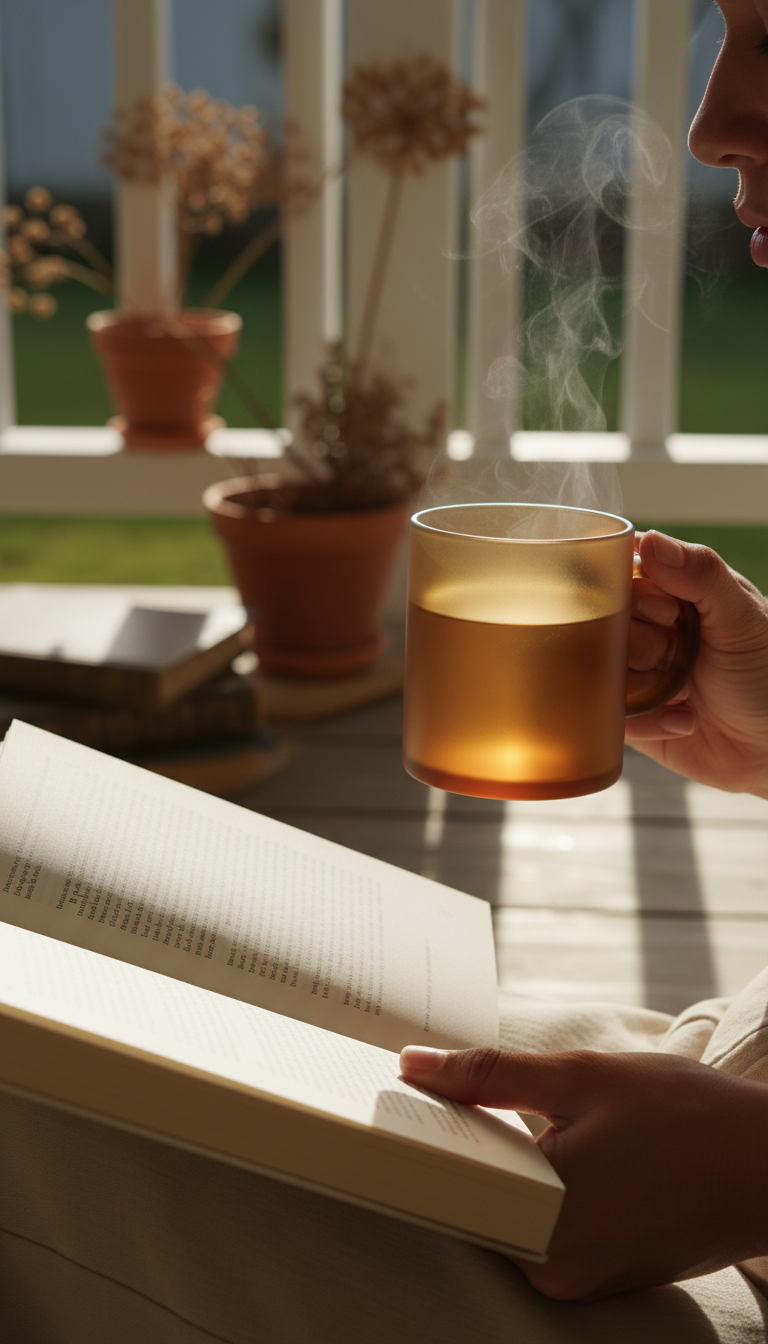 Amber Edition Minimalist Mug in use