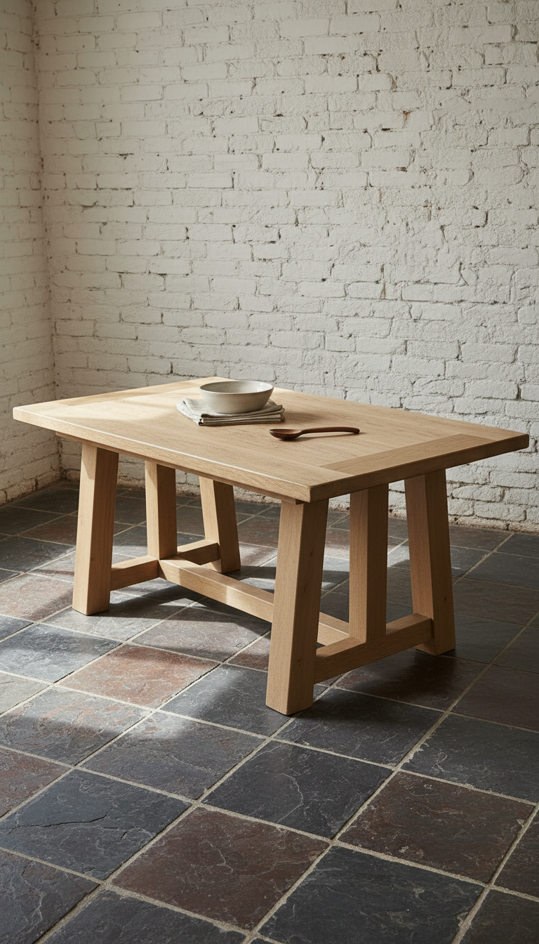 Farmhouse Trestle Dining Table in a new setting